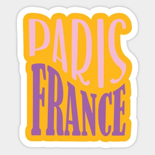 Paris France Typography Sticker